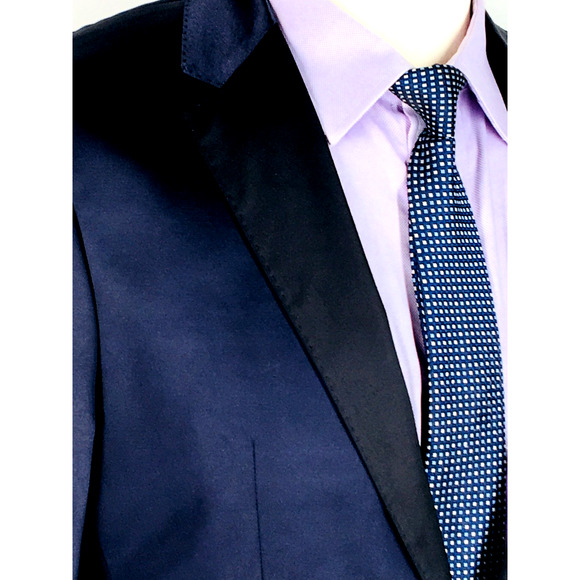 NWOT 38S Hugo Boss Hector1 Generous1 2 Bttn Suit Metallic Midnight Blue Pants 32 - Picture 7 of 16